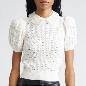 Alice + Olivia Chase Puff Sleeve Wool Blend Sweater